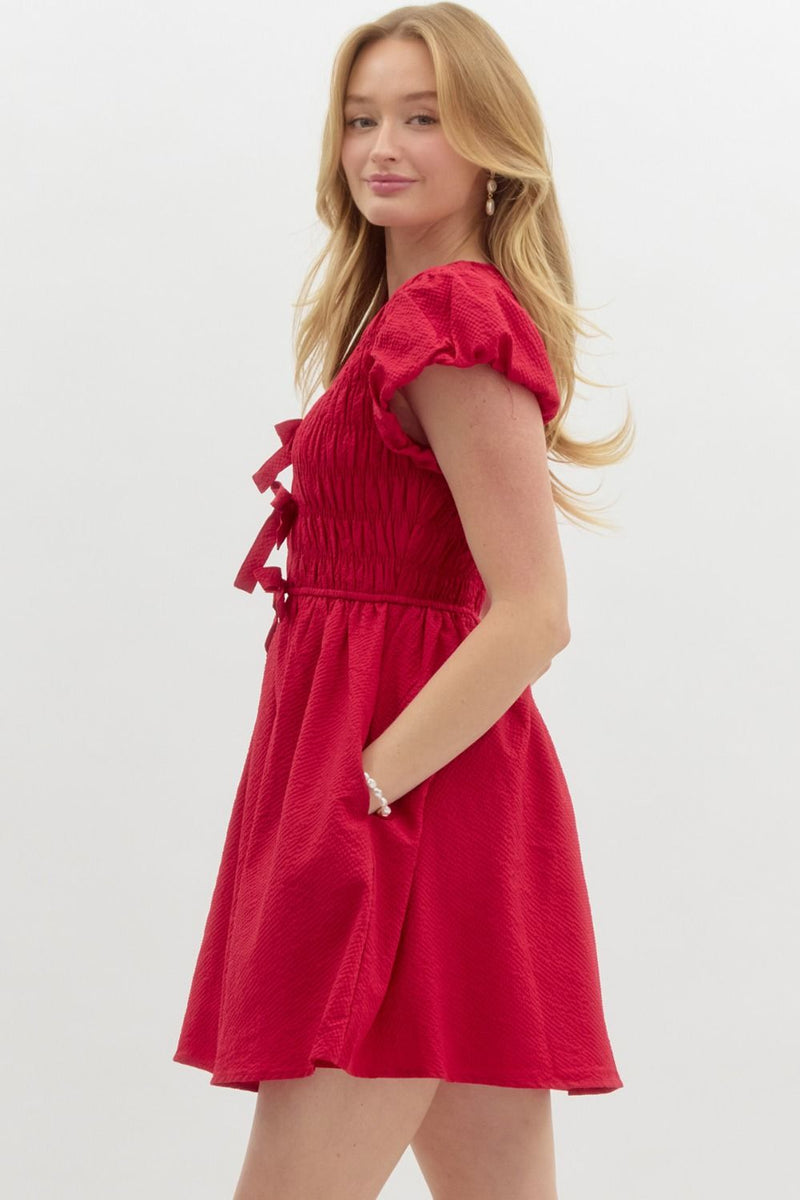 Red Smocked Dress