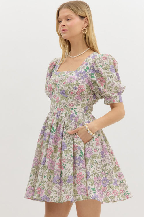 Lavender Floral Dress