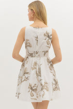 White Botanical Mini Dress