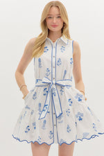Blue Embroidered Dress