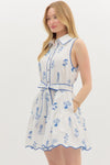 Blue Embroidered Dress