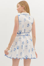 Blue Embroidered Dress