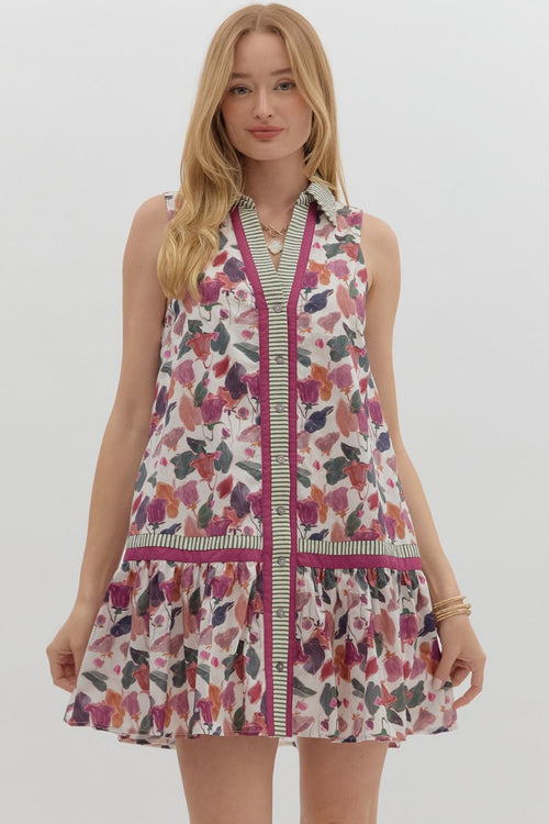 Burgundy Floral Dress