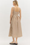 Brown Stripe Midi Dress