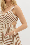 Brown Stripe Midi Dress