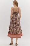 Burgundy Floral Midi Dress
