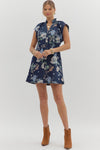 Denim Floral Print Dress