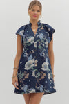 Denim Floral Print Dress