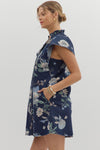 Denim Floral Print Dress