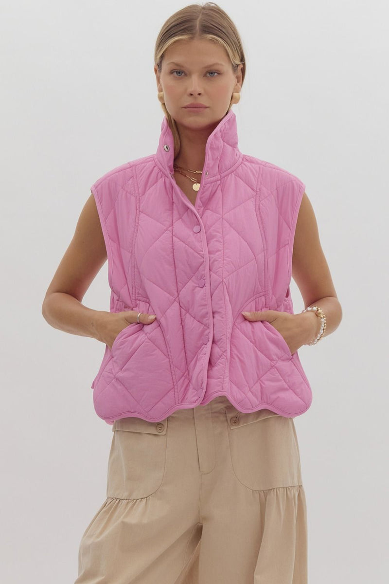 Pink Quilted Vest