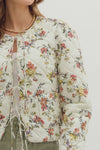 Cream Floral Quilted Jacket