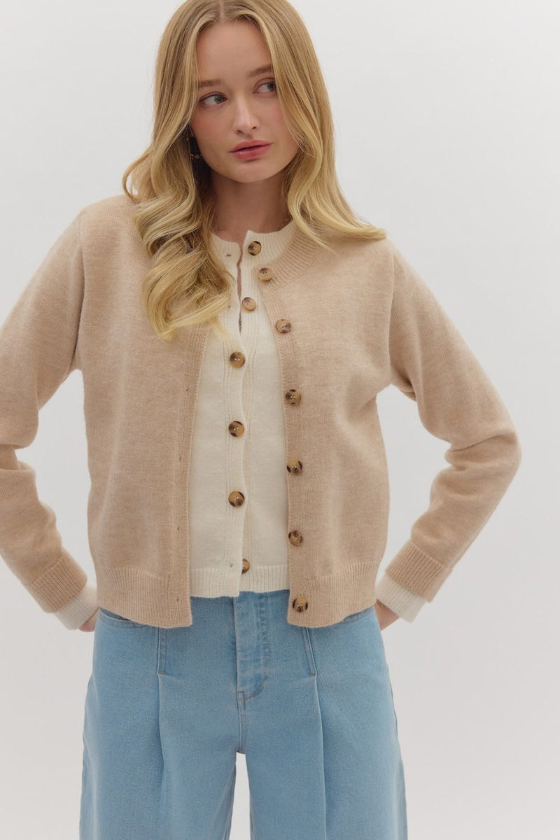 Oatmeal Layered Cardigan