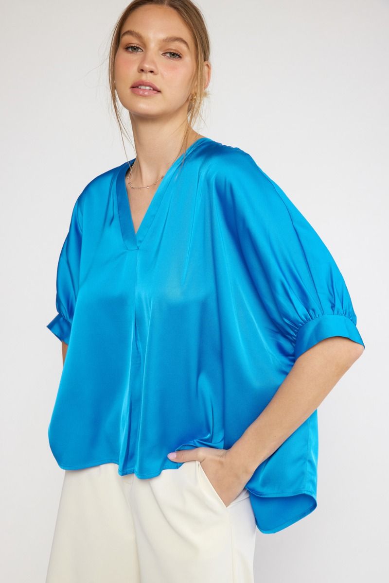 Turquoise Bubble Top