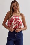 Fuchsia Print Cami Top