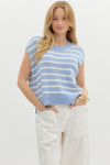 Blue/Cream Stripe Sweater Top