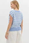 Blue/Cream Stripe Sweater Top