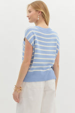 Blue/Cream Stripe Sweater Top