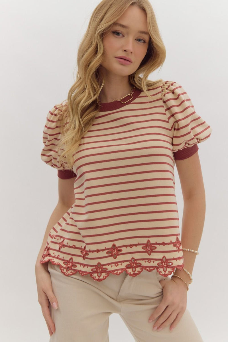 Rust Striped Top