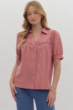 Mauve Button Down Top