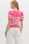 Stripe Short Sleeve Sweater