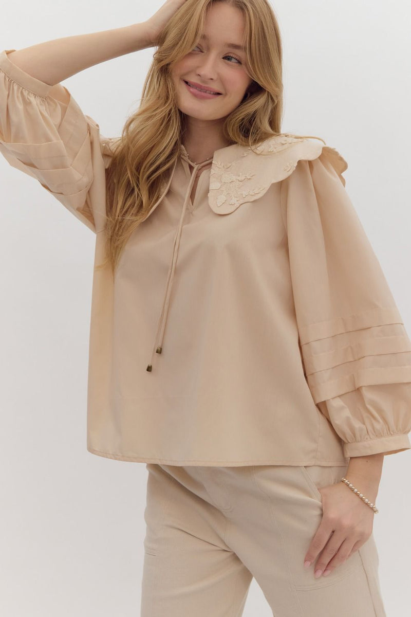 Cream 3/4 Sleeve Top