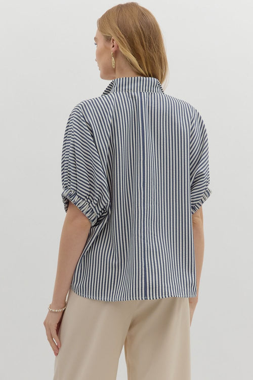 Navy/White Stripe Dolman Top