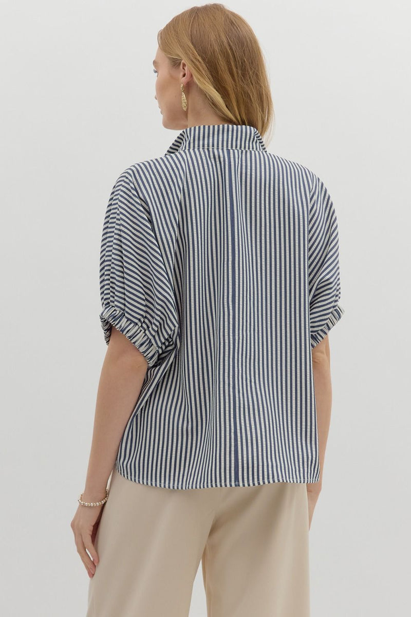 Navy/White Stripe Dolman Top