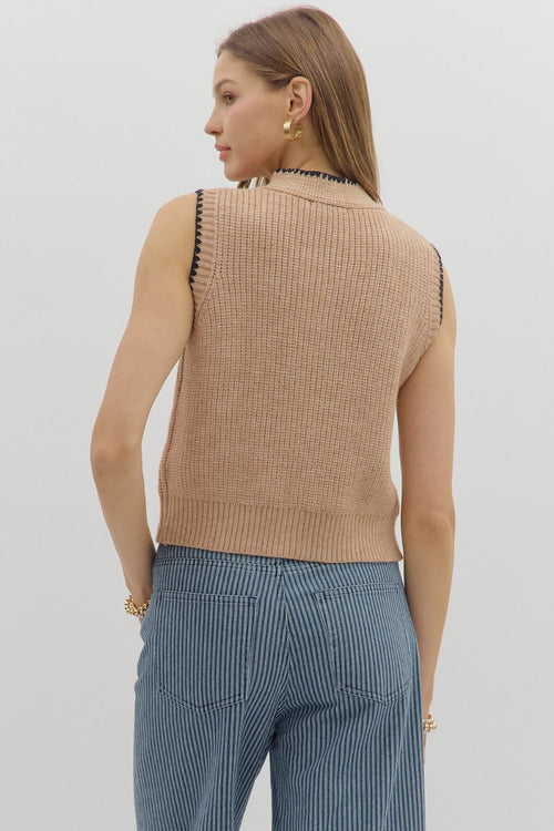 Tan Sleeveless Sweater