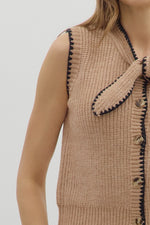 Tan Sleeveless Sweater