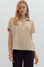 Solid Split Collar Top