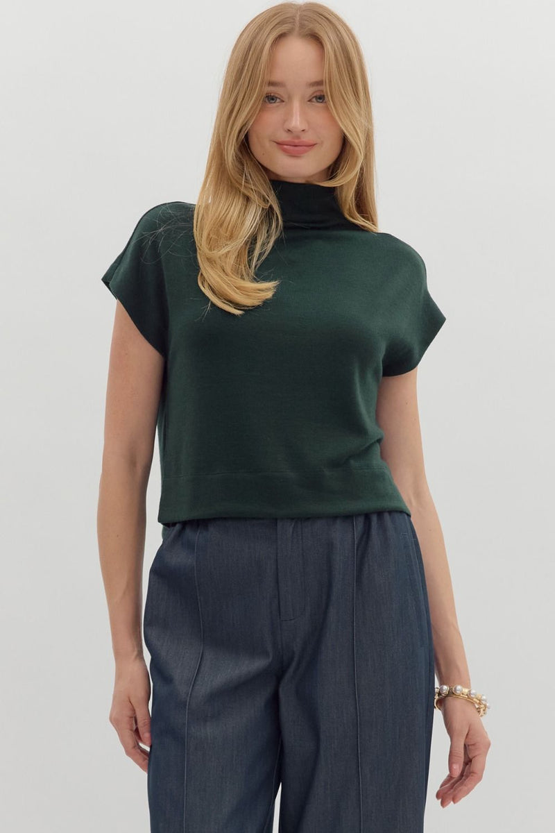 Solid Mock Neck Top
