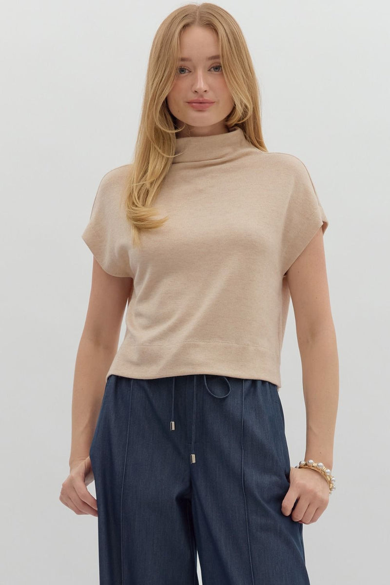 Solid Mock Neck Top