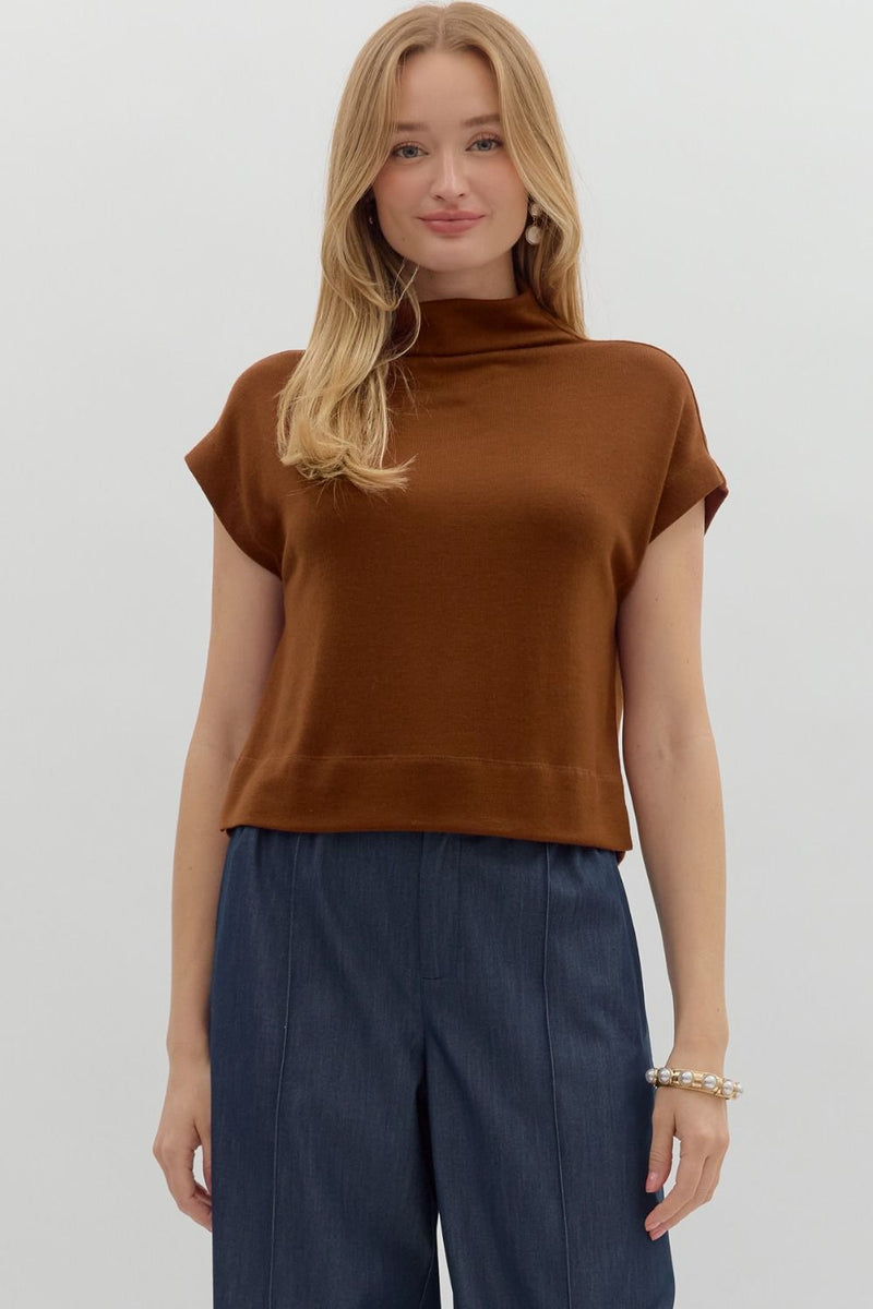 Solid Mock Neck Top