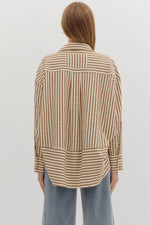 Brown/Cream Oversized Top