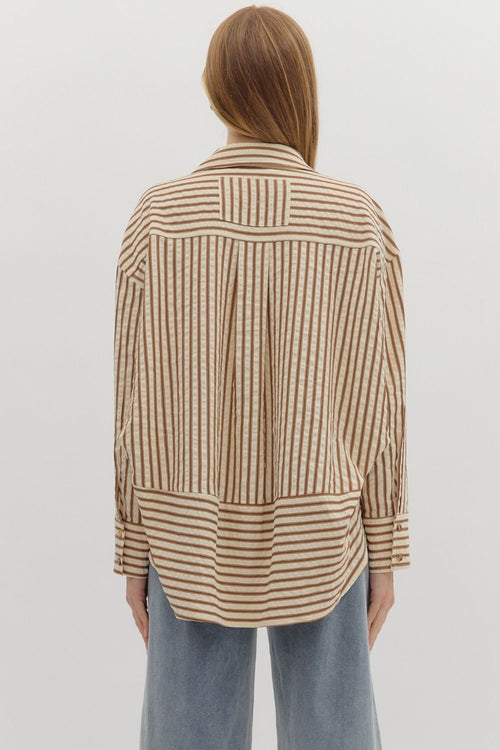 Brown/Cream Oversized Top