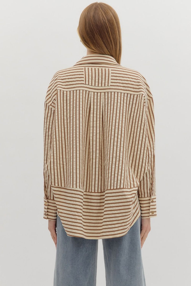Brown/Cream Oversized Top