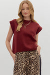 Burgundy Cap Sleeve Sweater