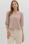 Striped Crop V-Neck Top