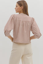 Striped Crop V-Neck Top