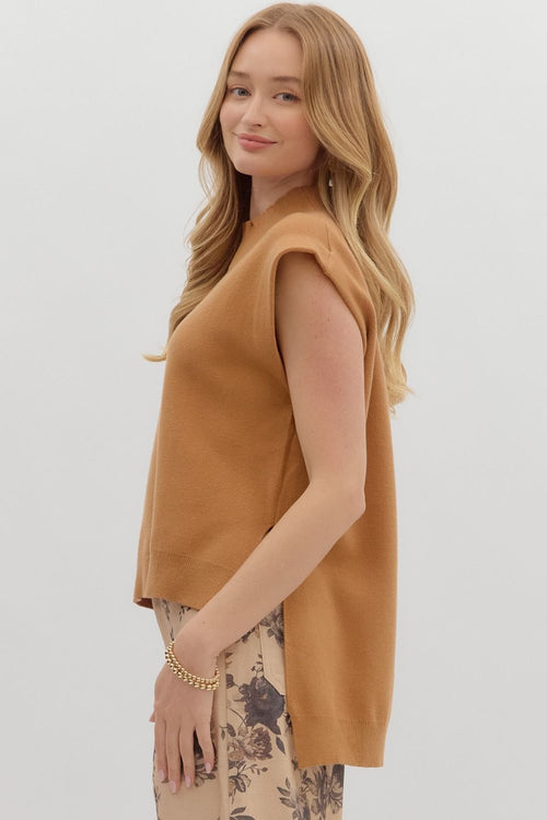 Hi-Low Mock Neck Sweater