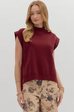 Burgundy Hi-Low Sweater
