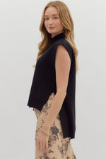 Black Hi-Low Sweater Tank