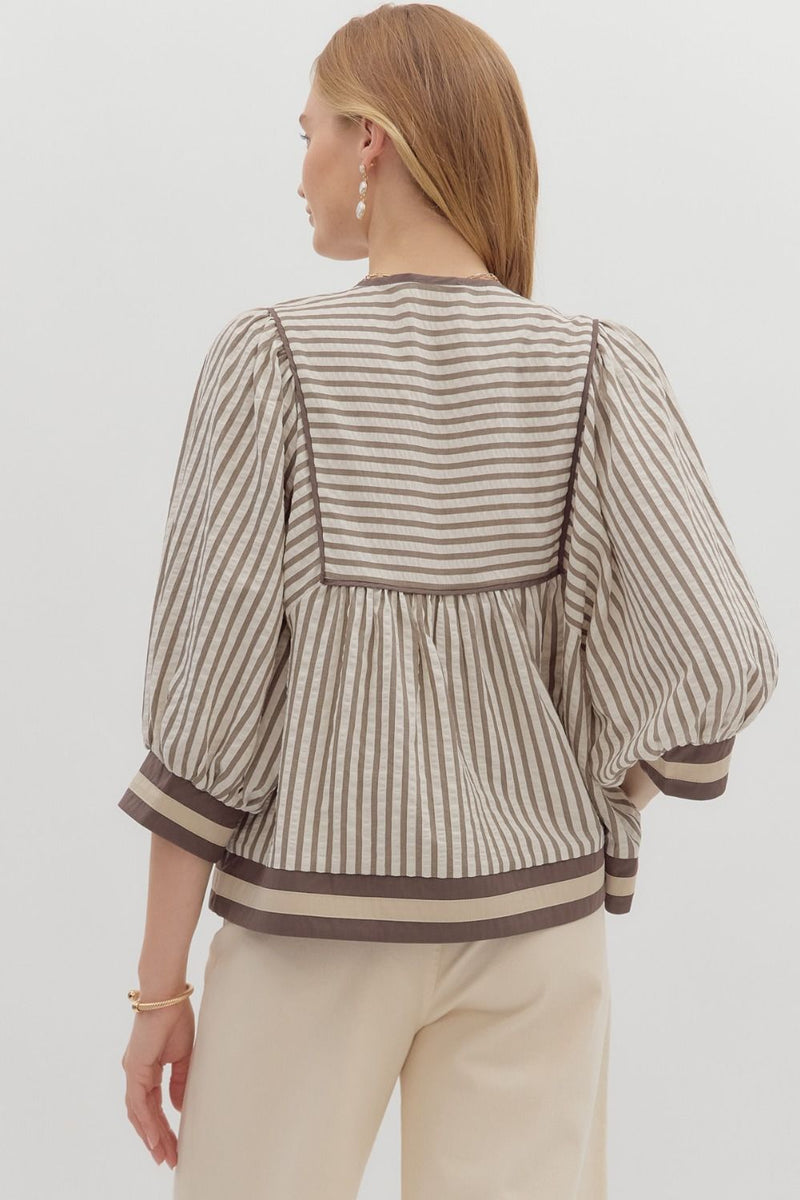 Mocha 3/4 Sleeve Top