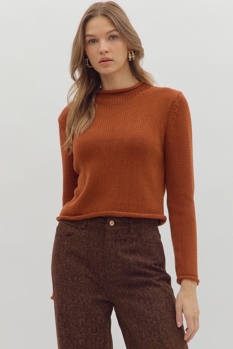 Rust Cropped Sweater