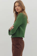 Green Cropped Sweater
