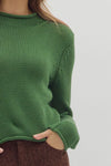 Green Cropped Sweater