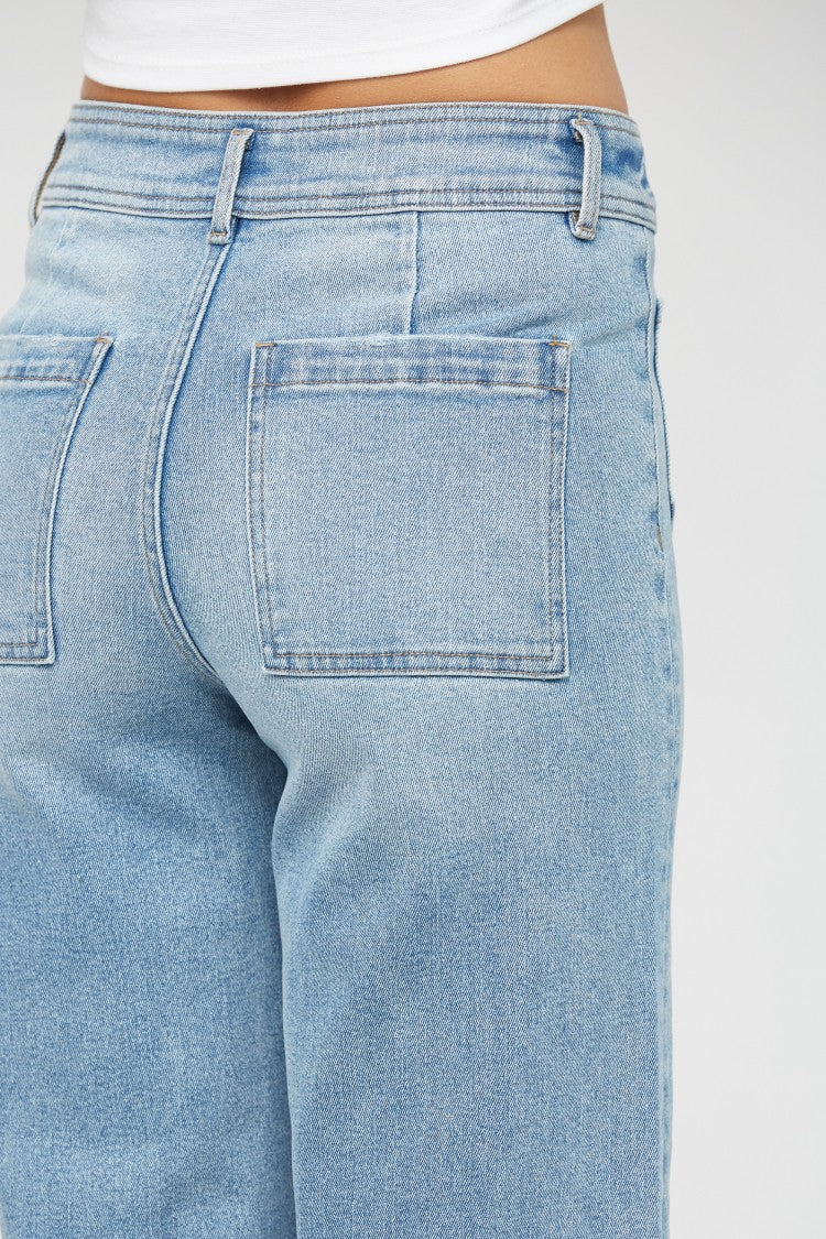 Cropped Wide Leg Denim