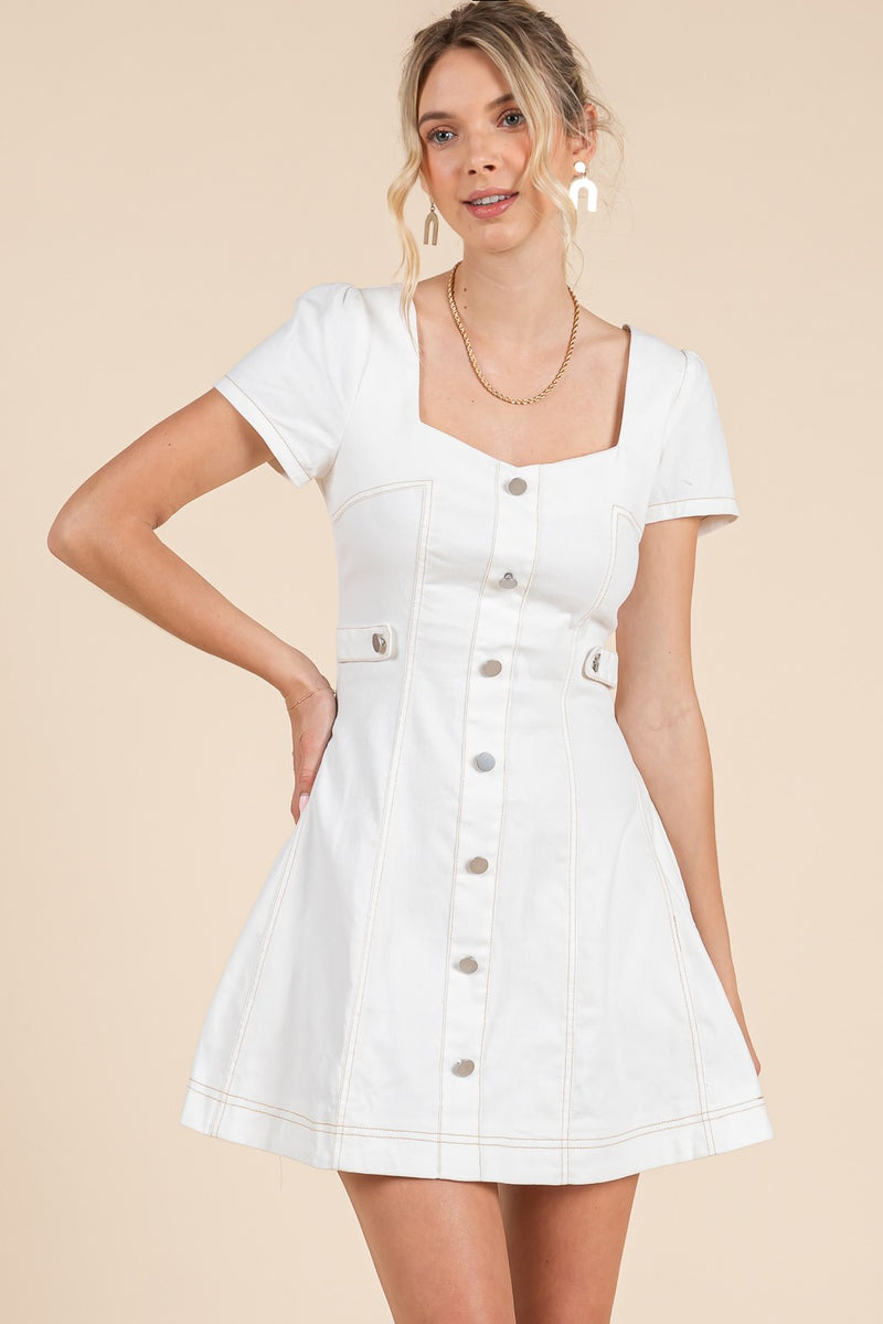 White Denim Dress