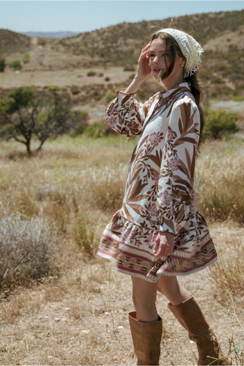 Long Sleeve Printed Dress