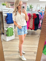 Oatmeal Button Up Top